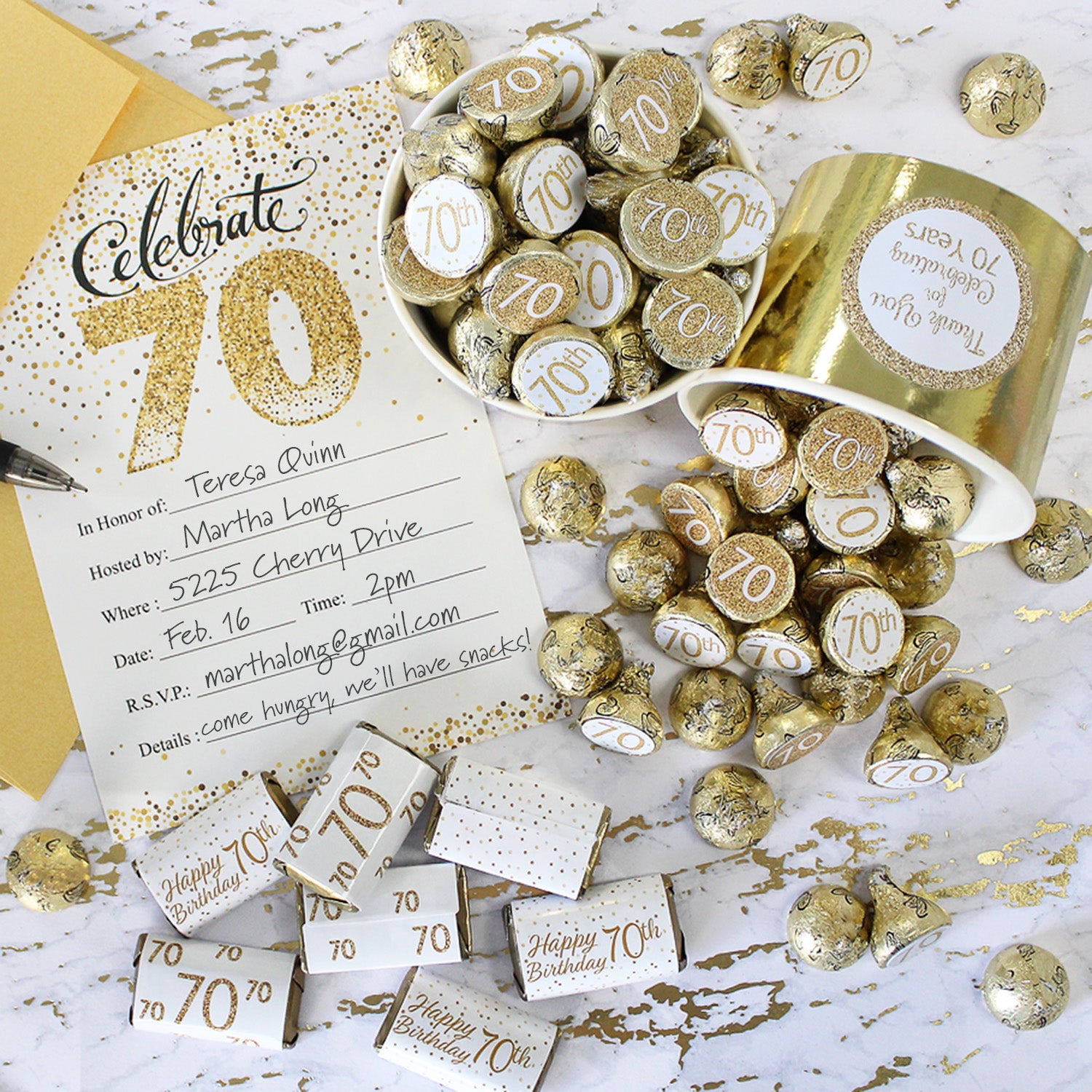 70th Birthday Party Stickers, Favors, and Games – Distinctivs Party
